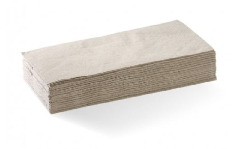 Quilted Dinner Napkins 1/8 Fold - Brown, 400mm x 400mm, 2 Ply (Pack of 1000)