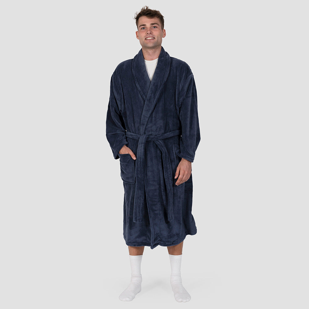 L/XL Microplush Robe Denim- Bambury