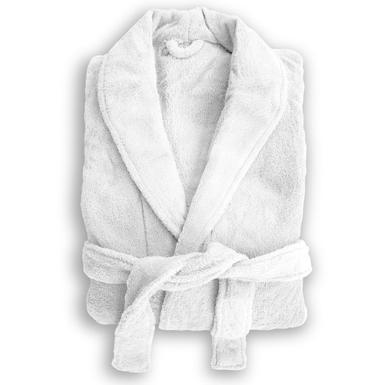 L/XL Microplush Robe White- Bambury
