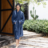 S/M Microplush Robe Denim- Bambury