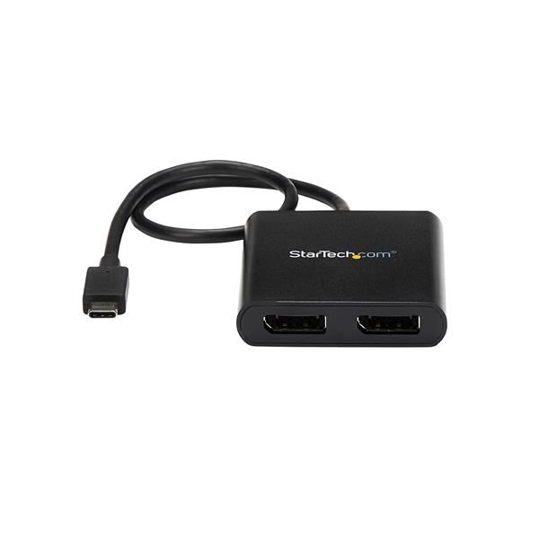 USB-C DisplayPort MST Hub - Dual Monitor Splitter for 4K Video Output, Plug and Play