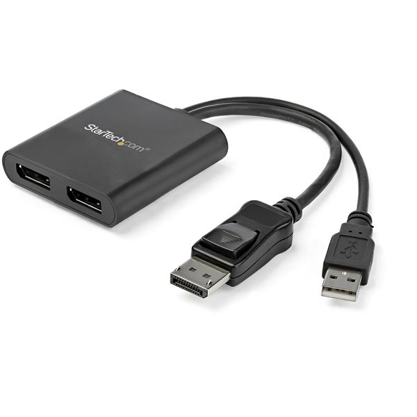 2-Port DisplayPort MST Hub - Multi-Monitor Splitter for Dual 4K Displays - VESA Certified