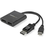 2-Port DisplayPort MST Hub - Multi-Monitor Splitter for Dual 4K Displays - VESA Certified