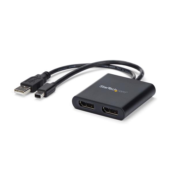 Dual Monitor Mini DisplayPort to DisplayPort MST Hub - 2-Port Splitter for 4K Displays