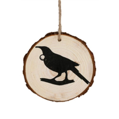 Kiwiana - Tree Slice Art 6cm - Tui