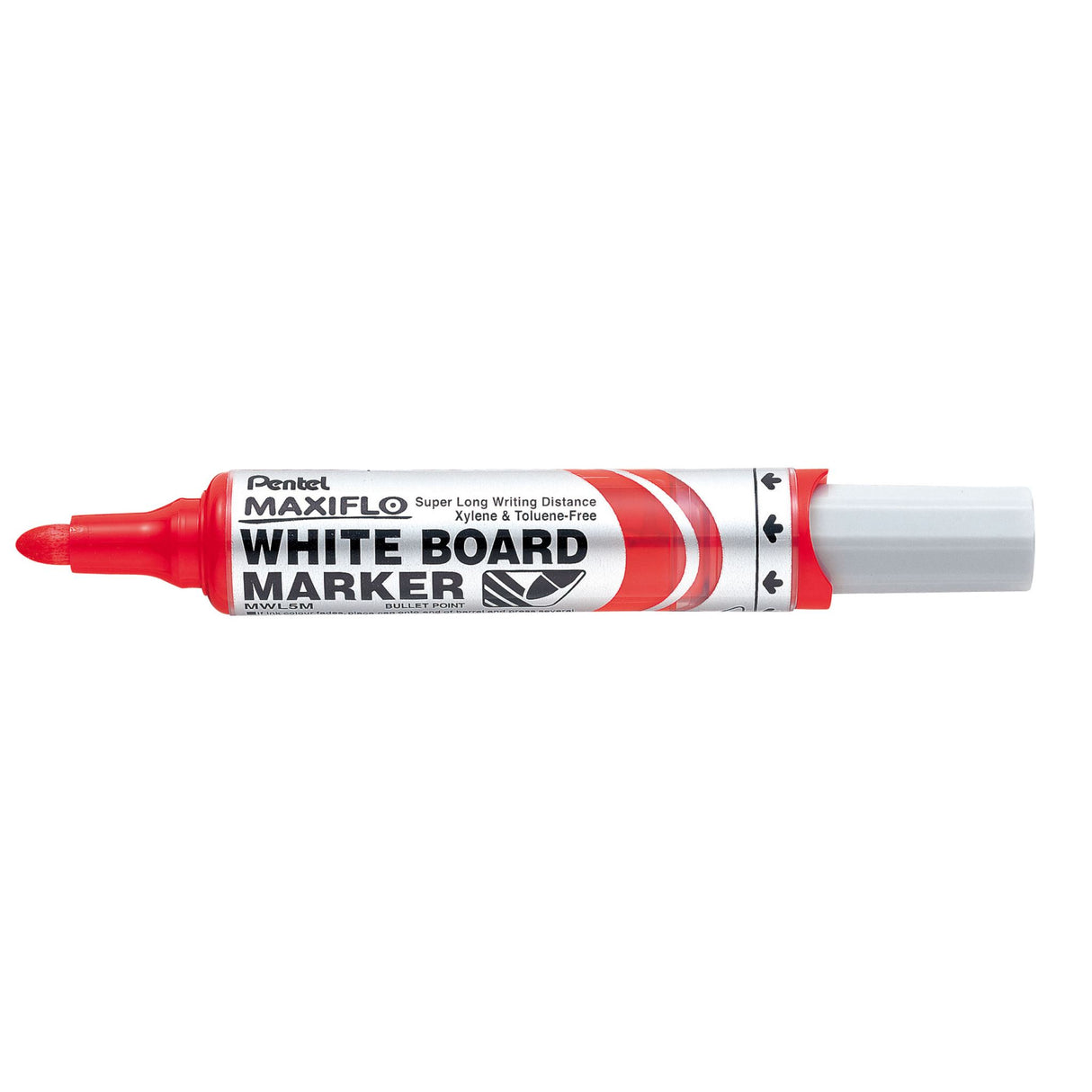 PENTEL MAXIFLO WHITEBOARD MARKER MWL5M BULLET 2.1mm RED -12 units