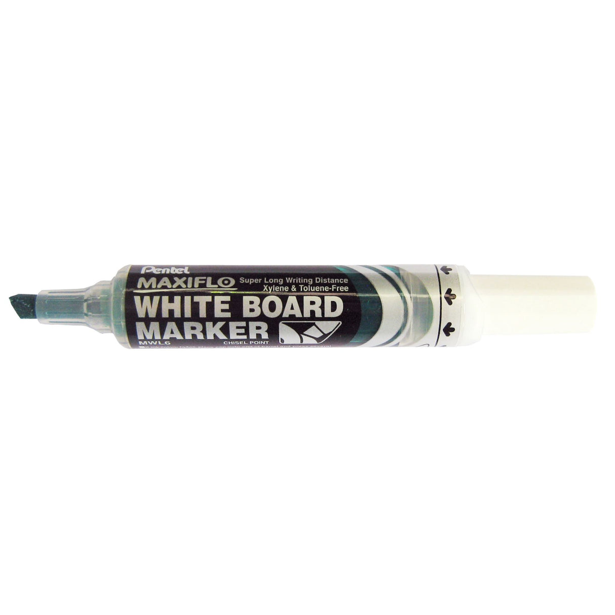 PENTEL MAXIFLO WHITEBOARD MARKER MWL6 CHISEL 3.0-7.0mm GREEN -12 units