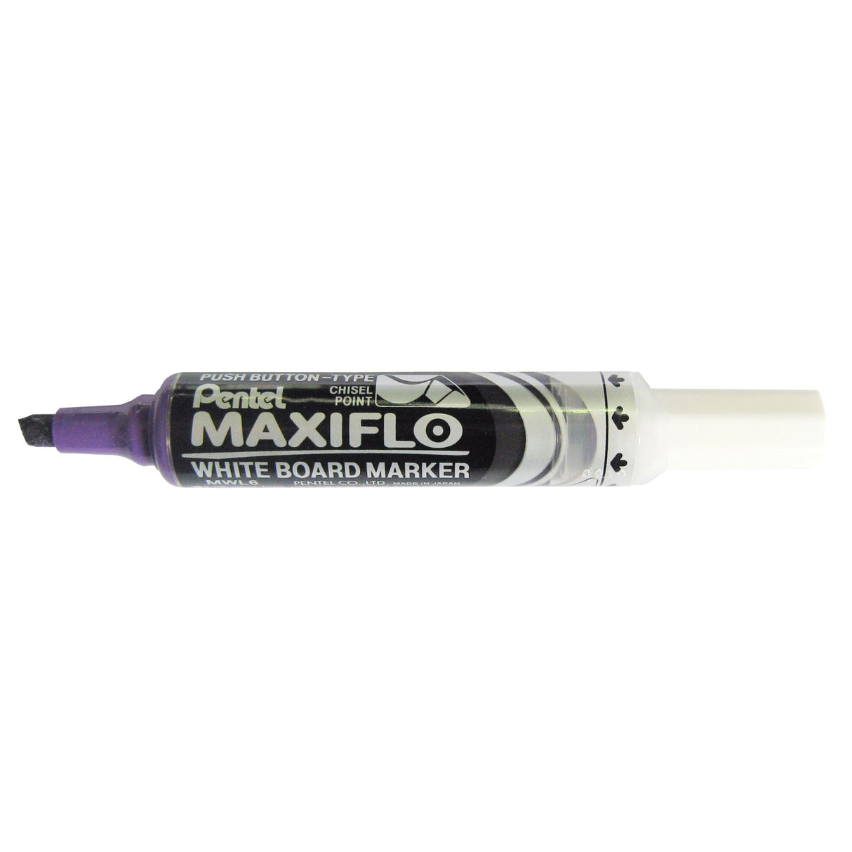 PENTEL MAXIFLO WHITEBOARD MARKER MWL6 CHISEL 3.0-7.0mm VIOLET -12 units