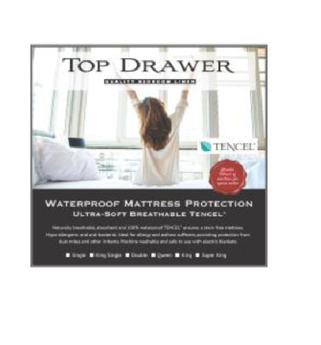 Top Drawer Tencel Waterproof Single Mattress Protector, breathable, hypoallergenic, and waterproof for a healthier sleep.