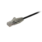 2m Slim CAT6 Ethernet Cable - Snagless RJ45 Connectors - High-Speed Gigabit Network - Black