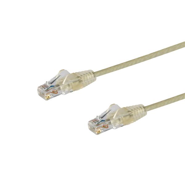 0.5m Slim CAT6 Ethernet Cable - Snagless RJ45 Connectors - High-Speed Grey Network Cable