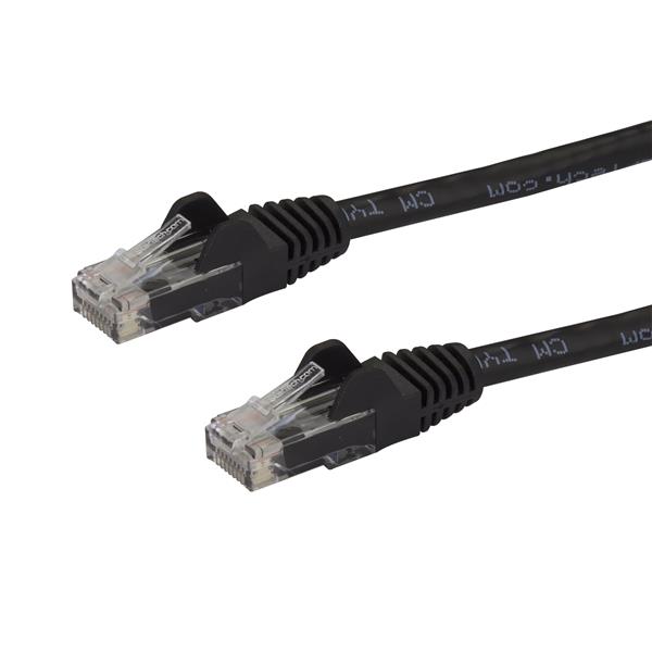 15m Cat6 Patch Cable - Snagless RJ45 Connectors, High-Speed Networking, Black, Lifetime Warranty