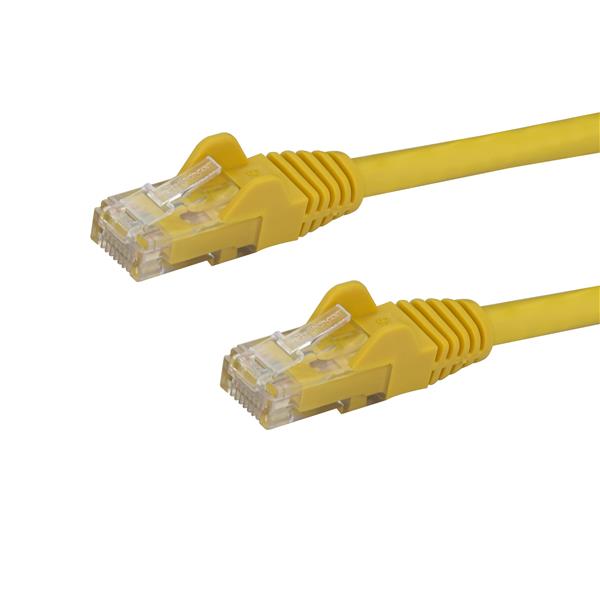 Premium 10m Cat6 Ethernet Patch Cable - Snagless RJ45 Connectors, Yellow, Gigabit Speed