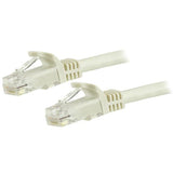 5m white Cat6 Ethernet patch cable with snagless RJ45 connectors for high-speed, reliable network connections.