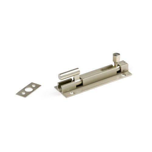 75mm Heavy Duty Goose Necked Socket Bolt 32mm Wide  - Satin Nickel Plated