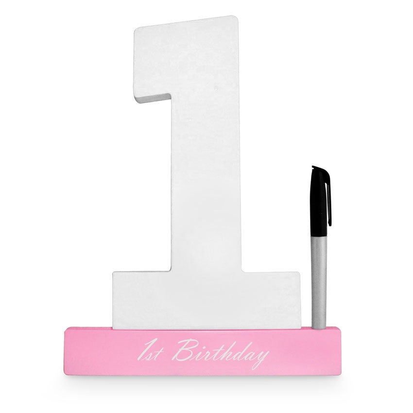 1st Birthday Sign - Sign it - Pink