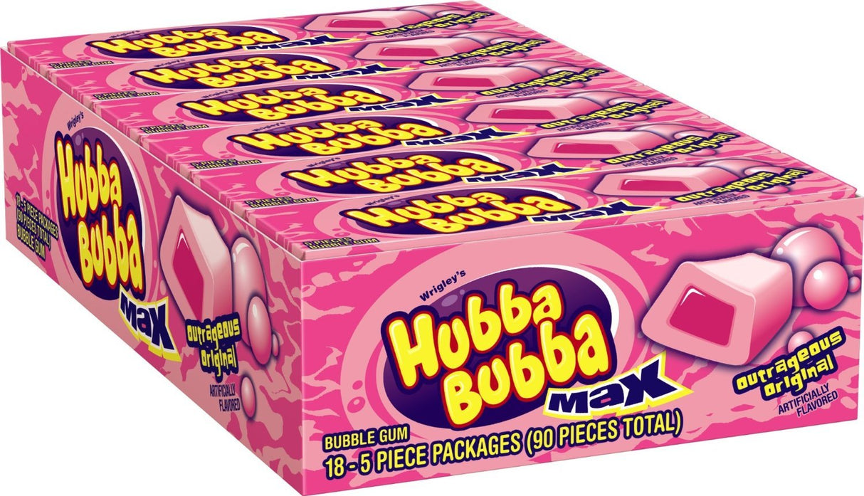 Hubba Bubba Max Outrageous Original 5's - Pack of 18