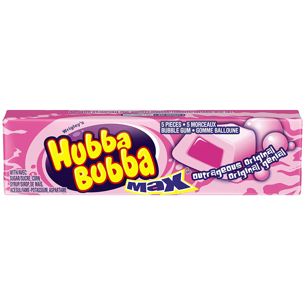 Hubba Bubba Max Outrageous Original 5's - Pack of 18