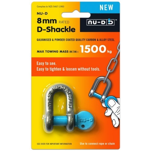 Nu-D Tested Shackle Easy Open Key  8mm X 1500kg