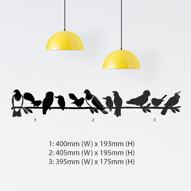 Wall Art - NZ Birds on Branch (Black ACM) - Kiwiana