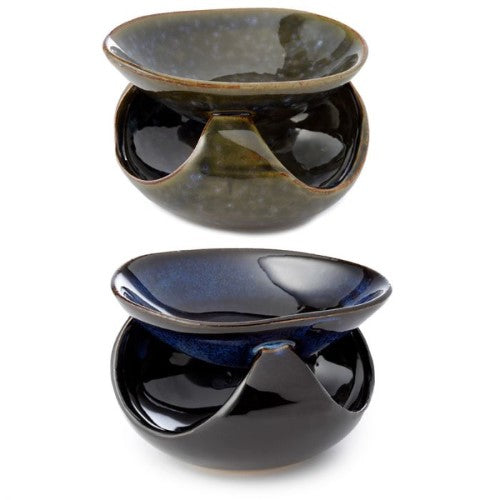 Ceramic Oil Burner - Abstract Dark Mottled 12.5cm (Set of 2)