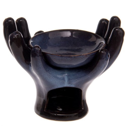 Ceramic Oil Burner - Open Hands 14cm (Set of 2 Assorted)