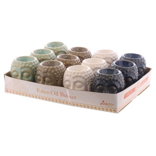 Head Oil Burner - Small Crackle Glaze Ceramic Buddha (Box of 12)