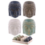Head Oil Burner - Small Crackle Glaze Ceramic Buddha (Box of 12)