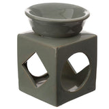 Ceramic Oil and Wax Burner Eden Cube with Geometric Cut Out (Set of 3 Asstd)