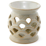 Ceramic Oil Burner - Eden Scallop Cut Out 10cm (Set of 3 Asstd)
