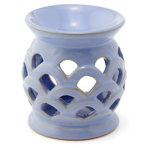 Ceramic Oil Burner - Eden Scallop Cut Out 10cm (Set of 3 Asstd)