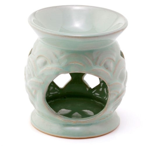 Ceramic Oil Burner - Eden Scallop Cut Out 10cm (Set of 3 Asstd)