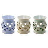 Ceramic Oil Burner - Eden Scallop Cut Out 10cm (Set of 3 Asstd)