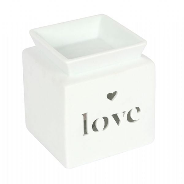 Oil Burner - White Love Cut Out Oil Burner