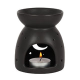 Oil Burner - Black Mystical Moon Cut Out Oil Burner
