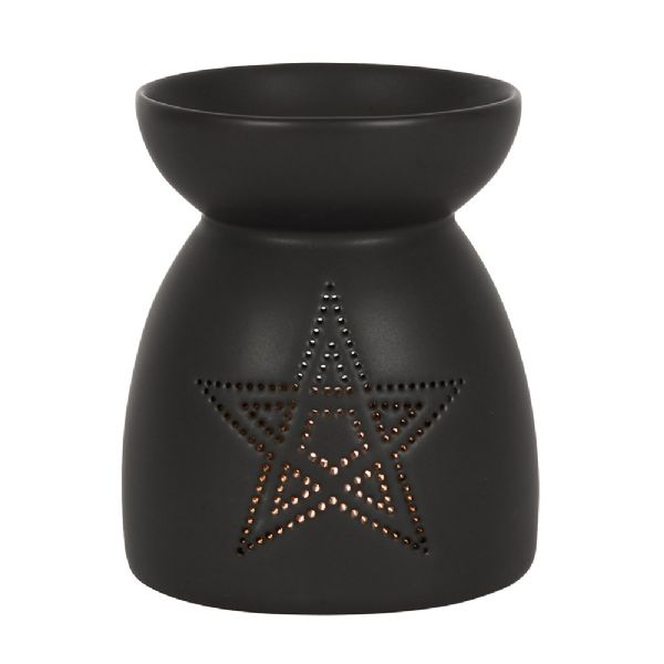 Oil Burner - Black Pentagram Cut Out Oil Burner