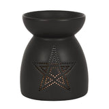 Oil Burner - Black Pentagram Cut Out Oil Burner
