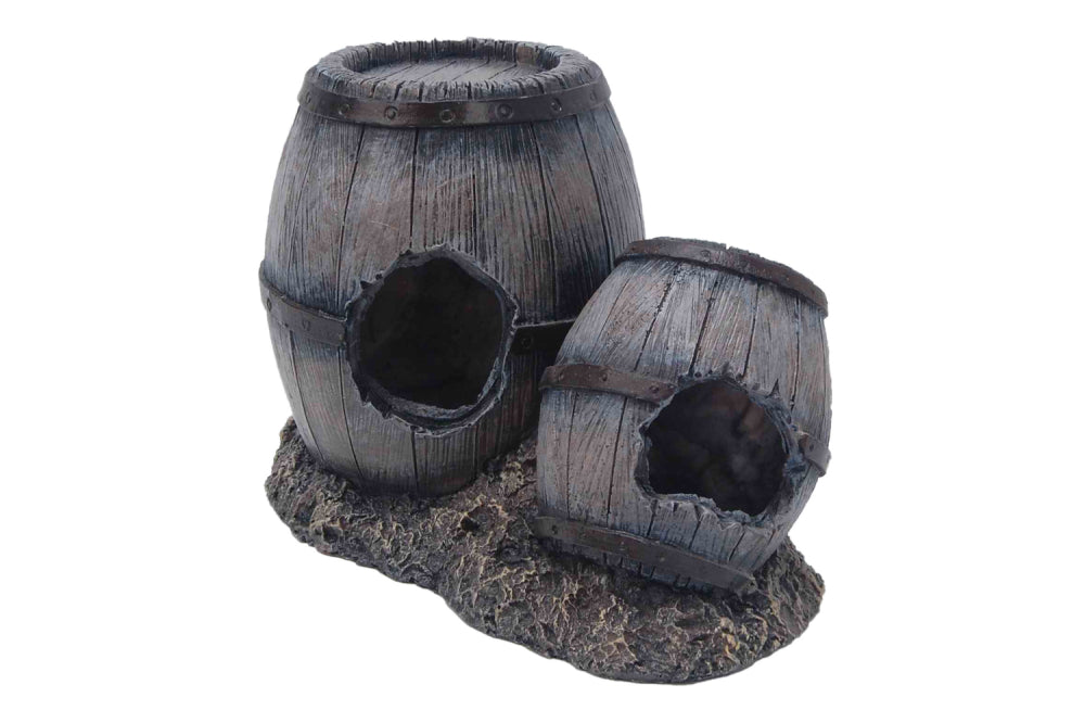 Barrels Standing Twin 15cm   - Aquarium Ornament