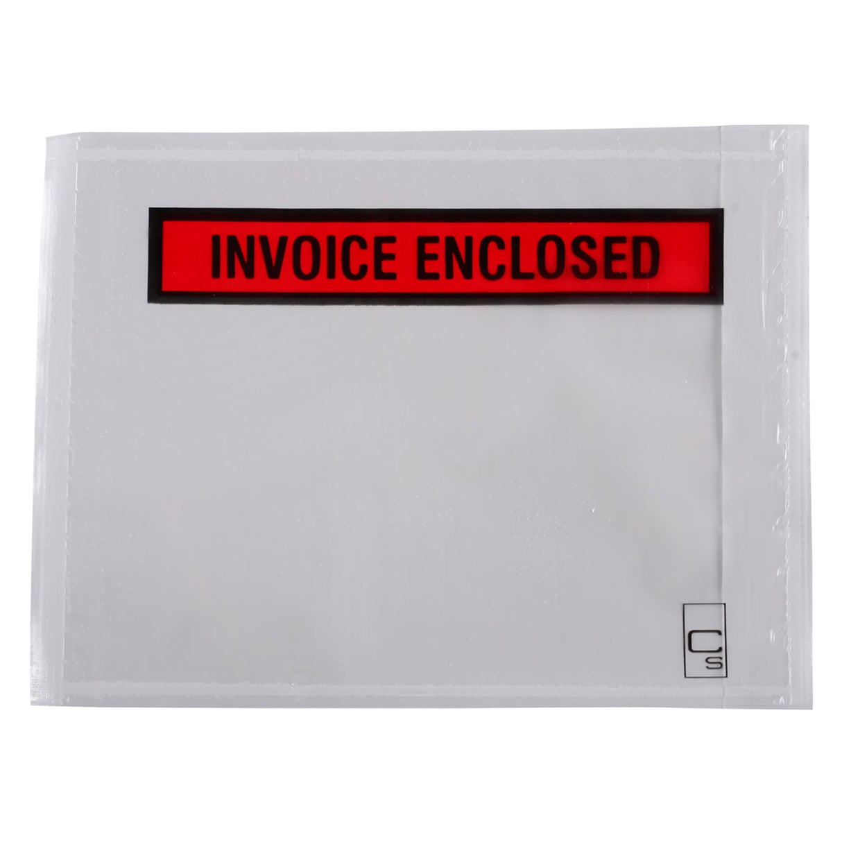 Cumberland Packaging Envelope for invoices, 155x115mm, self-adhesive, strong polyethylene, clear visibility with red/black print.