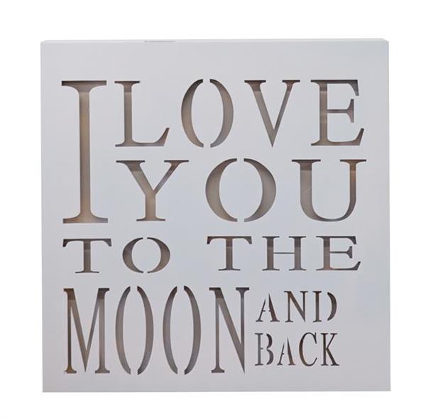 Light Box Sign - 'Love you... Moon & Back' -White
