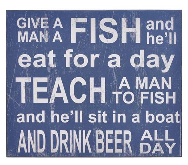 Plaque - "Give A Man A Fish" - 30 X 25CM