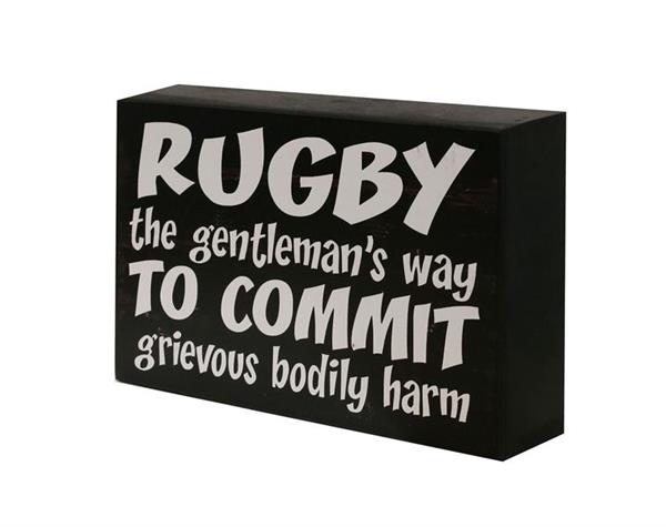 "Rugby" - Plaque -Wall Art -25 X 16CM