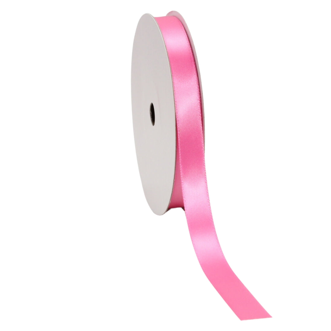 FD Satin Single Face Ribbon in Hot Pink 15mm x 50m
