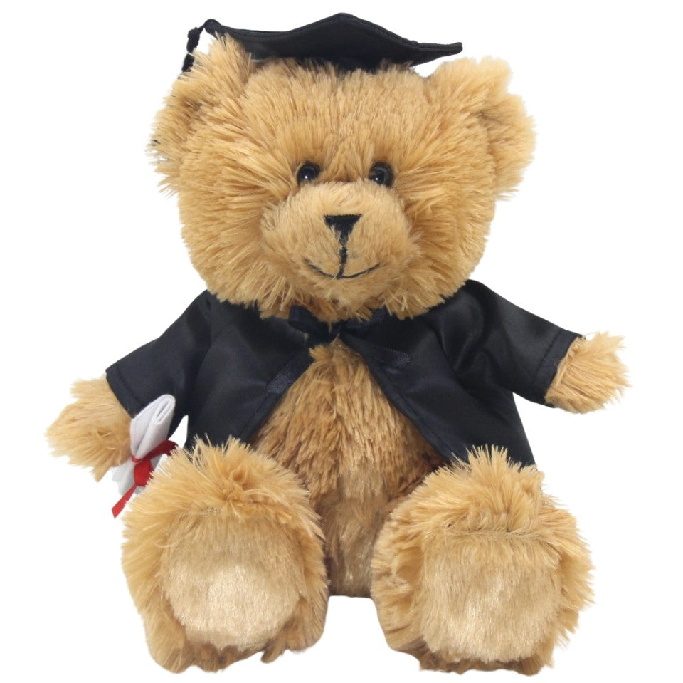 Soft Plush Toy -  Genius Graduation Bear. Graduation Bear with Hat and Cape.