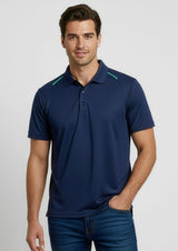 Academy Mens Short Sleeve Polo - Navy/Teal