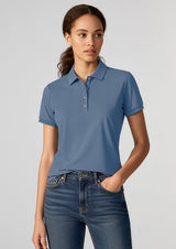 City Womens Short Sleeve Polo - Mineral Blue