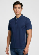 Balance Mens Short Sleeve Polo - Navy/Sky