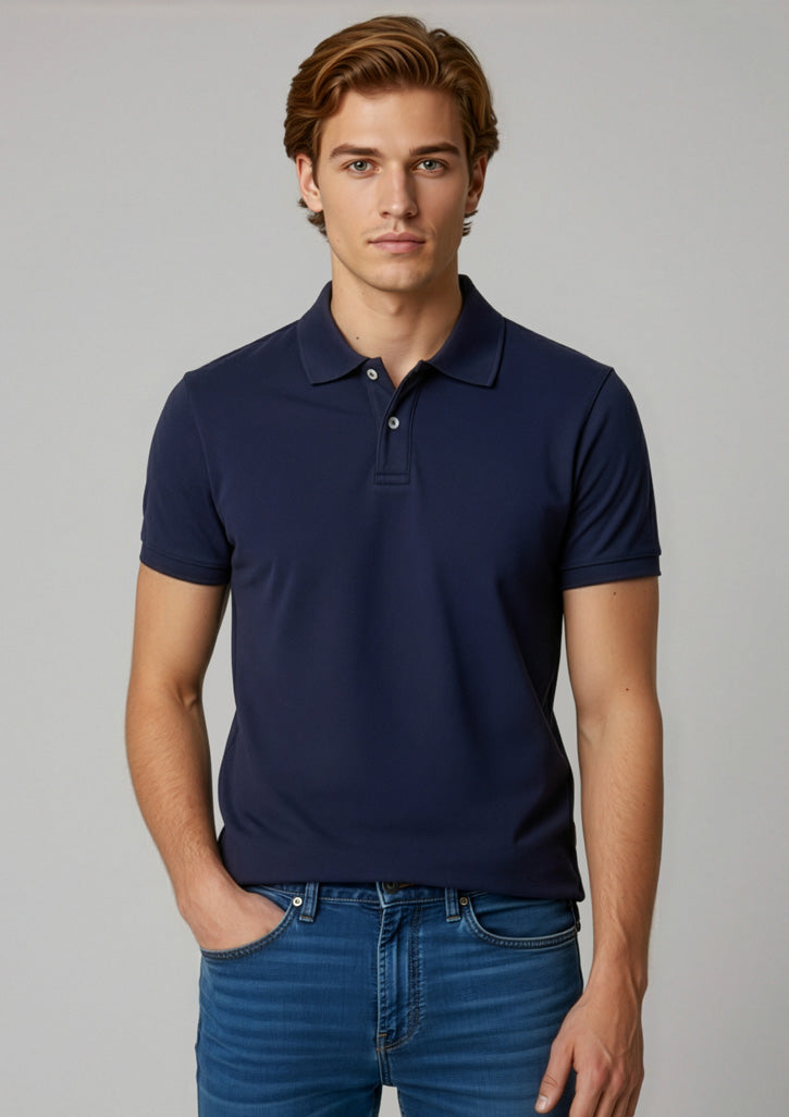 Neon Mens Short Sleeve Polo - Cyan