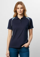 Triton Womens Short Sleeve Polo - Black/Teal/White