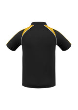Triton Mens Short Sleeve Polo - Black/Gold/White